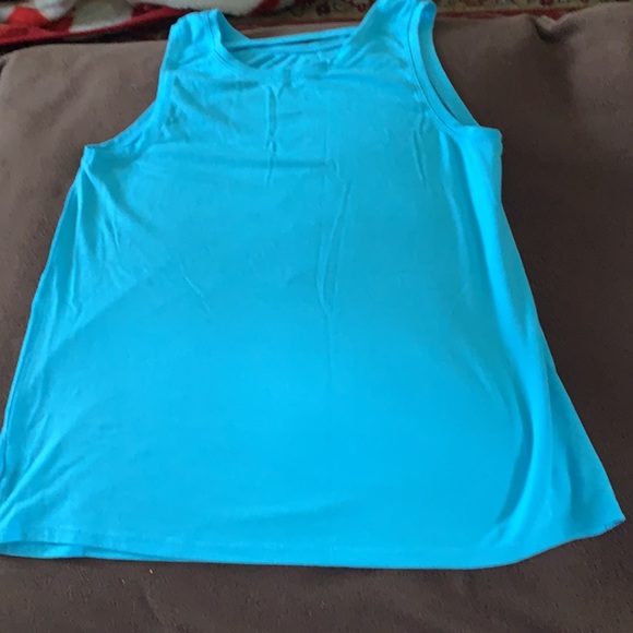 EUC girl turquoise tank top pool party w/ flamingo - Picture 2 of 3